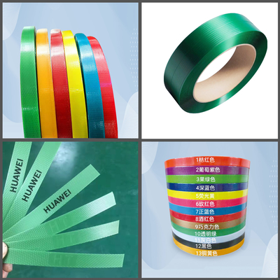 Cintura in acciaio in PET in plastica, cintura in acciaio in PET in plastica rispettosa dell'ambiente, alta resistenza alla trazione, lunghezza 200-4500m