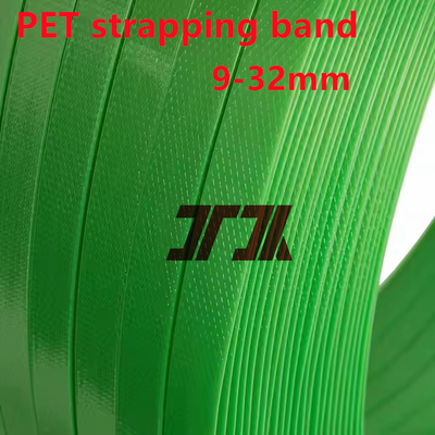 Rollo di Strapping in PET verde ad alta tensione con 9-32 mm personalizzato