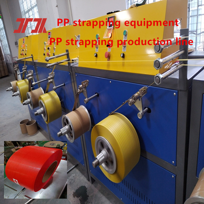 Equipaggiamento per la cinghiazione in PP Equipaggiamento per la cinghiazione in plastica in PP Linea di produzione di cinghiazione in PP Sistema di controllo PLC dell'estruttore PP