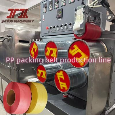 Linea di produzione per estrusione di reggette in plastica PP completamente automatica 230-260 kg/h con quattro cinghie e cambio filtro continuo