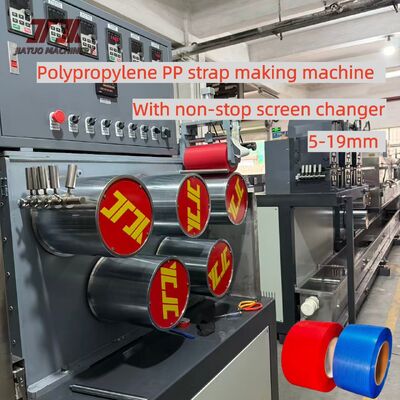 5-19 mm PLC linea di produzione di cinghie automatiche in PP con doppia stazione di avvolgimento