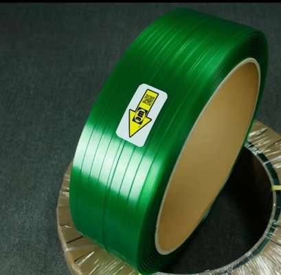 Poliestere che attacca la cinghia verde d'acciaio d'imballaggio di plastica della mano dell'ANIMALE DOMESTICO della cinghia