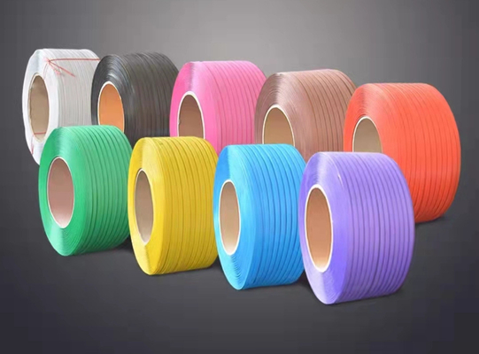16 - la cinghia di plastica dell'imballaggio dell'ANIMALE DOMESTICO di verde della banda del poliestere di 19mm ha impresso la superficie tessuta