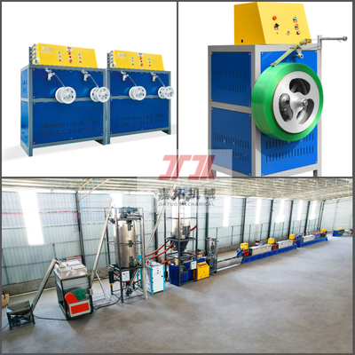 200 kg/h Linea di estrussione di nastri in poliestere PET Linea di produzione di nastri in plastica in acciaio