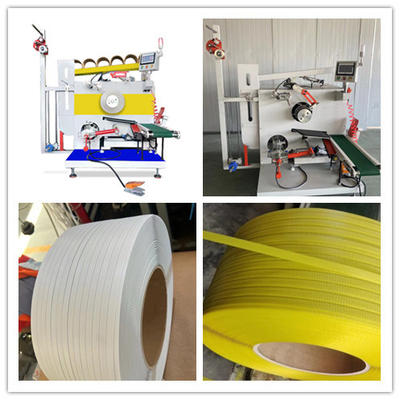 Macchina di riavvolgimento automatico del nastro di cinta, macchina di avvolgimento del nastro di imballaggio in PP, avvolgimento automatico, velocità della linea: 200-350 m/mi