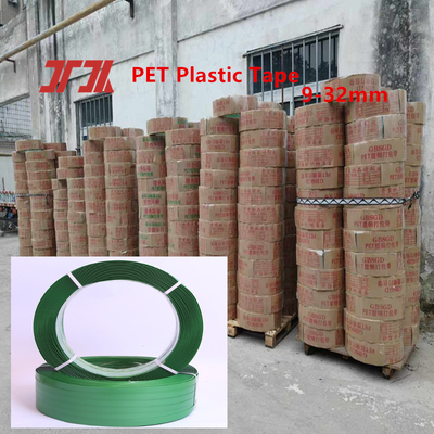 Nastro di imballaggio in plastica Nastro di cintura in PET Nastro di cintura in plastica in acciaio Nastro di cintura in PET Nastro di cintura verde, tensione 1500KG
