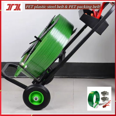 Produttori ingrosso PET cintura di plastica di acciaio PET cintura di imballaggio cintura verde di cintura per ballerina a fibbia di ferro