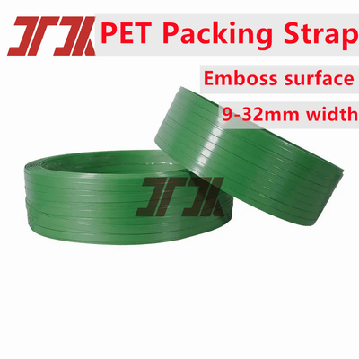 Stringhe in PET in rilievo verde Stringhe in poliestere adatte a fissare fasci leggeri