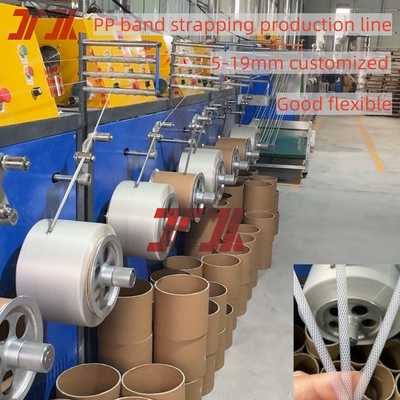 Versatile 230-260Kg/H PP Packing Strap Extruder Linea di produzione Utilizzare materiale riciclato al 100% con buona flessibilità