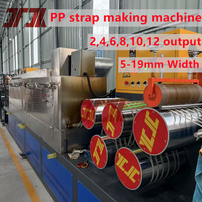 Versatile 230-260Kg/H PP Packing Strap Extruder Linea di produzione Utilizzare materiale riciclato al 100% con buona flessibilità