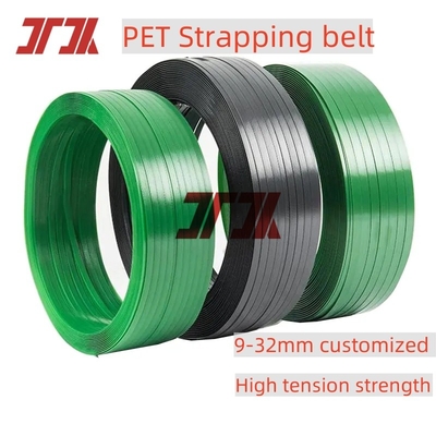 Al dettaglio 9-32mm personalizzato PET verde poliestere cintura di cintura in plastica di acciaio per mattoni rocce imballaggio