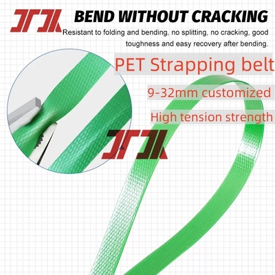 9-32 mm cintura di cintura in poliestere per animali domestici per imballaggio manuale o automatico verde nero in rilievo Tolleranza ± 0,04 mm
