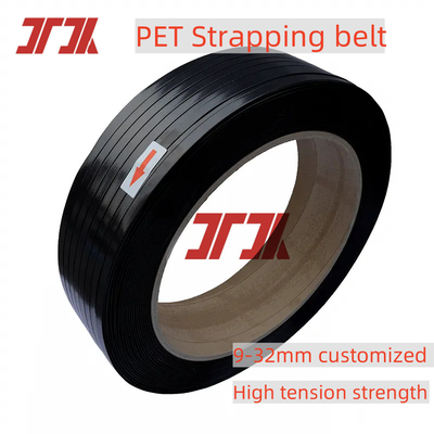 9-32 mm cintura di cintura in poliestere per animali domestici per imballaggio manuale o automatico verde nero in rilievo Tolleranza ± 0,04 mm