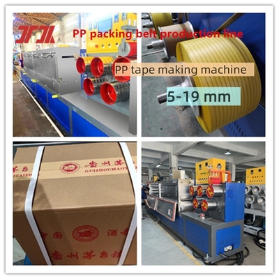 Macchine per l'imballaggio 5-19 mm linea di produzione di cinture PP macchina di cintura PP attrezzature di produzione di cinture PP con bobina automatica e controllo PLC