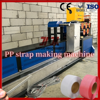 Macchina per la produzione di reggette in PP GUOMAO con larghezza 5-19mm, riduttore, sistema di controllo PLC con memoria e avvolgitore automatico