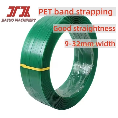 Cintura di acciaio verde PET di plastica Cintura di imballaggio PET ad alta resistenza Cintura PET di fabbrica di mattoni automatici