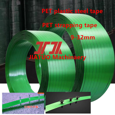 16 - 19 mm Verde PET in rilievo Strappo di poliestere polietilene cintura di acciaio Buona rettitudine