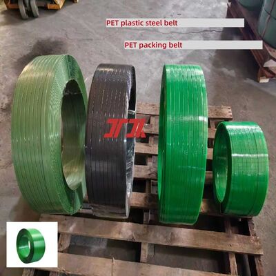 9-25 mm Nastro di imballaggio in PET Nastro di imballaggio in PET verde Superficie finitura in rilievo