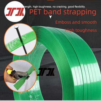 16 mm Green Smooth Polyester PET Strapping Resistenza alle intemperie Pallet Packing Belt Per Spedizioni