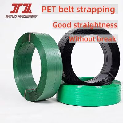 Strapping in PET in poliestere in rilievo verde personalizzato in varie specifiche e modelli per l'imballaggio delle macchine