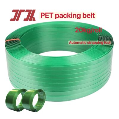 Cintura di imballaggio in PET da 9-25 mm, reggia in acciaio plastico PET, reggia di imballaggio in PET con frantumazione di materiale di bottiglia al 100%