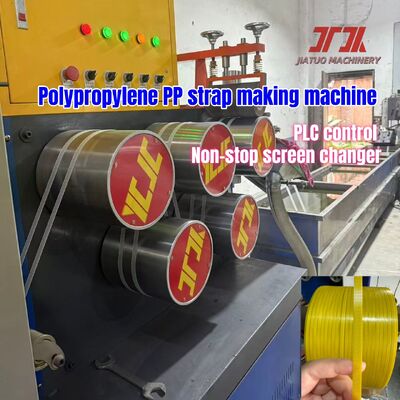 Linea di estrusione di reggette in PP da 80 kW a risparmio energetico con sistema a cinque rulli con cromatura dura
