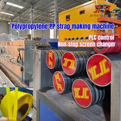 Linea di estrusione di reggette in PP da 80 kW a risparmio energetico con sistema a cinque rulli con cromatura dura