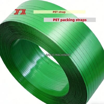 Cintura di imballaggio in PET automatica verde da 9 a 25 mm con 100% di fiocchi di bottiglia in PET
