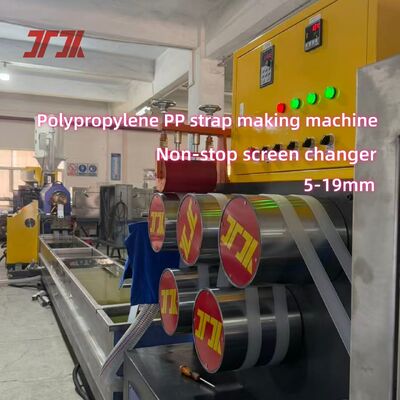 5-19 mm PLC linea di produzione di cinghie automatiche in PP con doppia stazione di avvolgimento