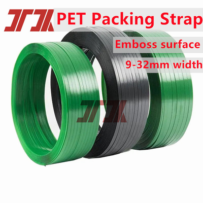 Prodotto all'ingrosso di nastro di plastica in PET multifunzionale da 9-32 mm nastro di imballaggio in PET nastro di imballaggio in PET nastro di imballaggio in pet con nastro di imballaggio verde