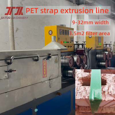 9-32mm Larghezza 280kg/h Plastico Pet Strap Making Machine Con Embossing E PLC Control System