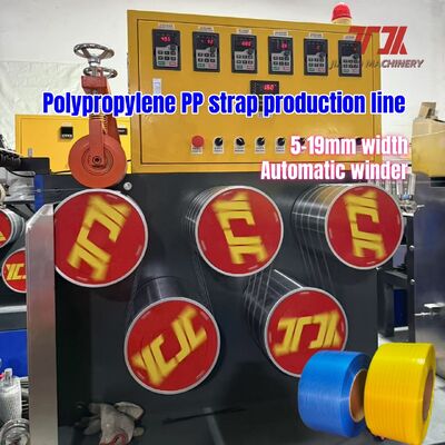 5-19 mm di larghezza PP Strap Making Machine con materiale 100% riciclato e controllo PLC per una produzione ad alta efficienza