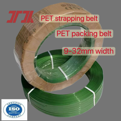 Strapaggio in PET verde 16 mm imballaggio automatico in PET strapping strap PET per attrezzi di strapping automatici