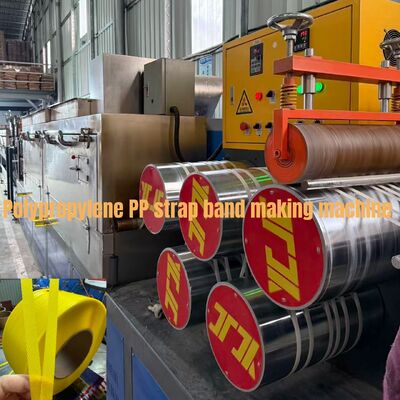 Linea di estrusione per reggetta in PP a risparmio energetico da 300 m/min con vite 38CrMoAlA per reggetta a basso inarcamento