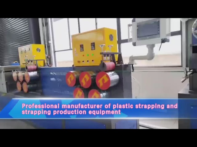 5-19mm Larghezza PP Plastic Sandwich Strap Making Machine con avvolgimento automatico e controllo tattile PLC